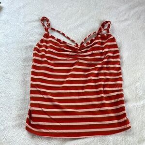 Red Ruched Sleeveless Camisole